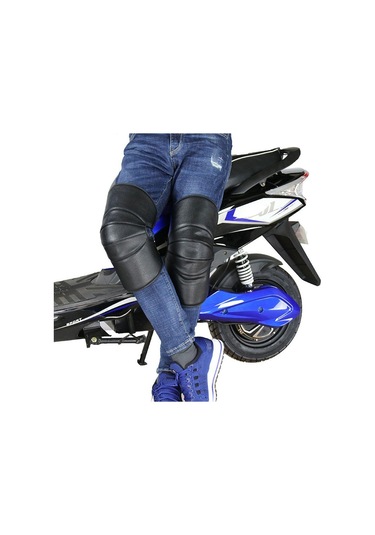 Jms Soğuk Geçirmez Ayarlanabilir Pu Deri Sıcak Koruyucu Motosiklet Kneepad Diz Pedleri Siyah