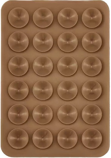 2adet Küçük Vakumlu Öpücüklü 02 Çift Taraflı Silikon Telefon Tutucu Kahverengi