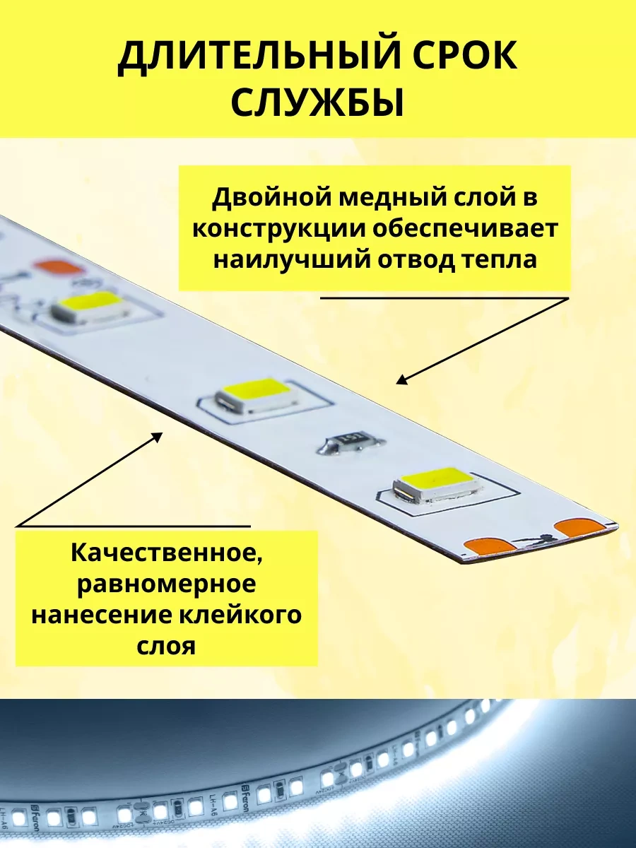 Feron Led Şerit 1m Ip20 12v 250772724 Soğuk Beyaz