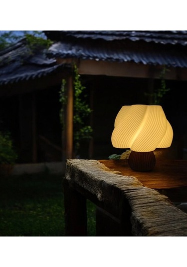 Vintage Ice Gece Masa Lambası , Bohem Ev Dekorasyon , Dekoratif Abajur - Kahve Krem Çok Renkli