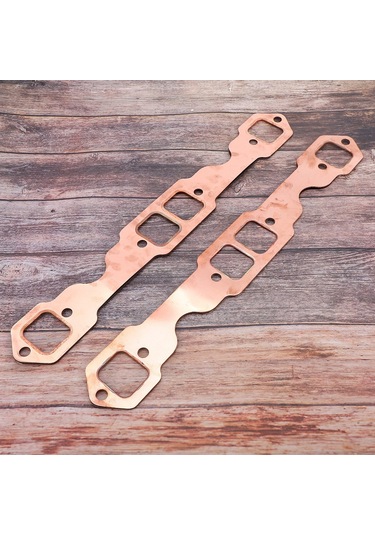 Geeroyoo Chevrolet Sb 283-400 Motorları İçin Bakır Kaplama Exhaust Gasket Seti, 2 Adet, Tekrarlı Kullanım, Tamamen Leakproof Sı-at58019