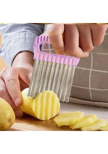 Cips Patates Doğrayıcı Şekilli Sebze Ve Meyve Dilimleyici Çok Renkli