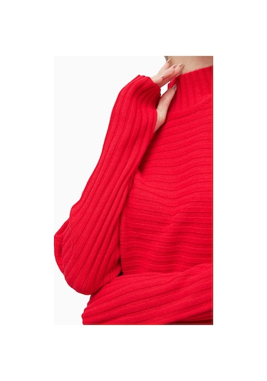 Almi Alice And Olivia Tavill Yarım Balıkçı Yaka Ribanalı Pullover Kazak Kırmızı