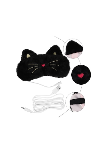 Lichen 1 Set Isıtma Maskesi Masajeador Sıcak Göz Elektrikli Göz Siyah