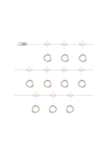 Symbee Usb Led Perde Işık Zinciri 200 Işık 8 Modlu Kumandalı Bakır Tel 3x2m Isı Beyaz Ev Bahçe Noel Dekorasyon Işığı Sıcak Beyaz