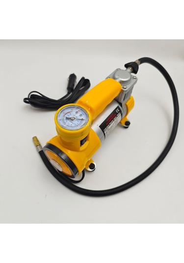 Metal Yüksek Güçlü Elektrikli Lastik Hava Pompası Sarı