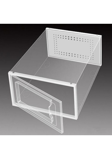 Novahub Şeffaf 3 Adet Ayakkabı Saklama Kutusu, Havalandırma Deliği, İstiflenebilir, Plastik, Modern Tasarım Şeffaf