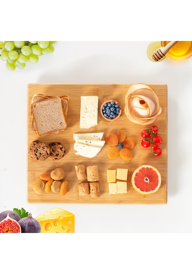 Porsima Bambu Sunum Tahtası 360 Derece Dönen Servis Tahtası