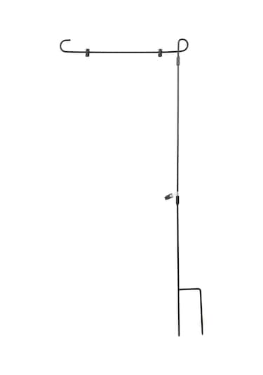 Vkemall Siyah Demir Bahçe Bayrak Direği 92x41cm - Kolay Montajlı, Dayanıklı, Stabile Bahçe Bayrak Tutucusu