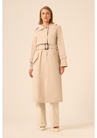 Ftz Women Kadın Trenç Kaban Beige 31211 Beige
