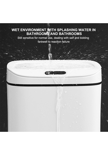 Antibakteriyel Atık Kutusu - Mutfak İçin Akıllı İndüksiyon Süt Beyazı