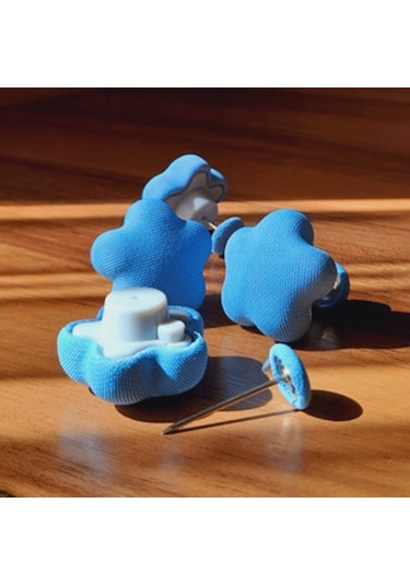 Yorgan,nevresim Sabitleyici 4adet -mavi Çiçek