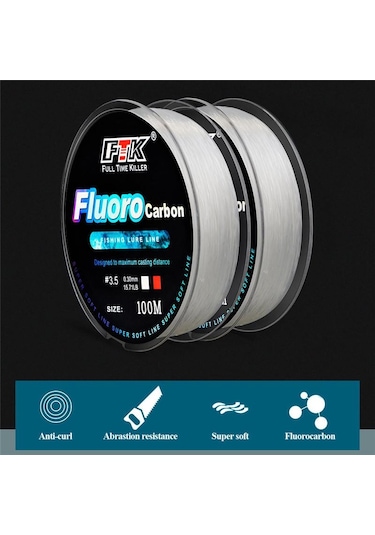 Ftk 1 Adet 100 M Balıkçılık Lideri Hattı Naylon Monofilament Olta Sazan Sinek Balıkçılık Kablosu 4-34lb 34.32 Lb