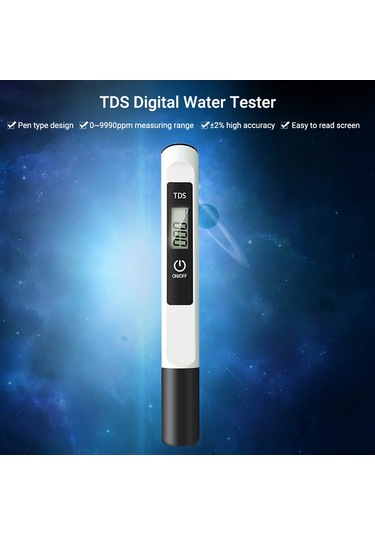 Kosona Beyaz Dijital Tds Su Test Cihazı - 0-9990 Ppm Aralığı, Hassas Prob, Doğruluk 2%, Pil Yok Tds-m3 Beyaz