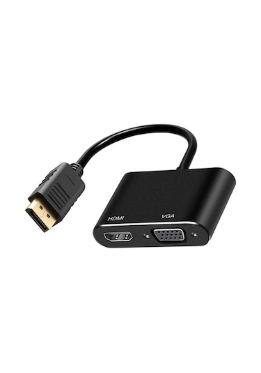 3in1 Dp To Hdmı + Vga Adaptör 4k 30hz Görüntü Adaptörü - Fc503
