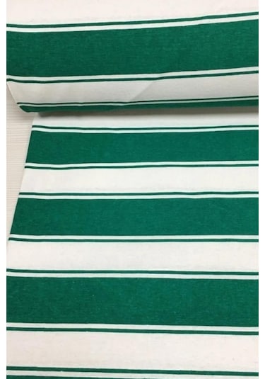 Devrim Olivya Tekstil Yeşil-beyaz Çizgili Özel Dikim Lüks Branda Balkon Perdesi Beyaz - Yeşil
