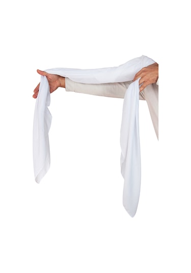 İhvanonline Dolama Sarık Bezi Beyaz Renk - 140 X 140 Cm Beyaz