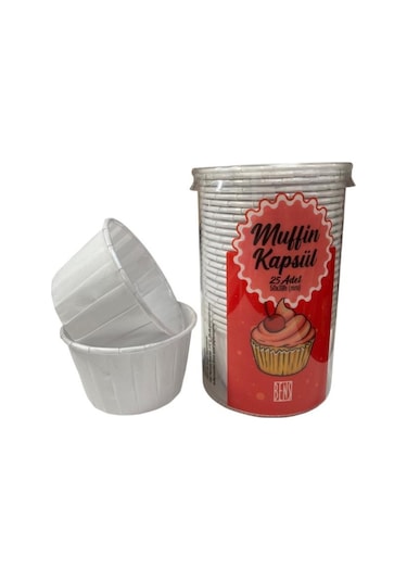 Cupcake/muffin /suffle Kek Kapsülü Beyaz 25 Li