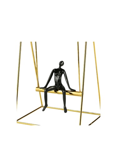 Suntek Salıncak Figürü Reçine Heykelcik Oturma Odası Soyut 24,5cmx37cm