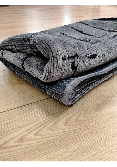 Çam Halı Bodrum Bdr 123 Antrasit Özel Latex Kaymaz Tabanlı Kilim