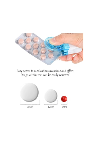 Sones Taşınabilir Hap Alıcı Tabletler Haplar Blister Paket Açacağı Haplar Kutu Kılıfı Şeffaf