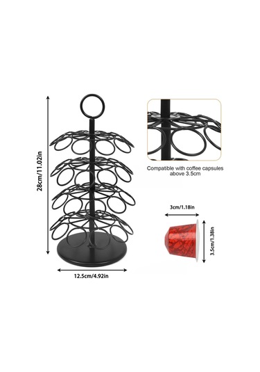 Kahve Kapsülü Tutucu, Kahve Kapsülü Atlıkarınca Saklama Antrasit