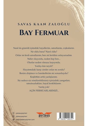 Bay Fermuar - Savaş Kaan Zaloğlu, Perseus Yayınevi,