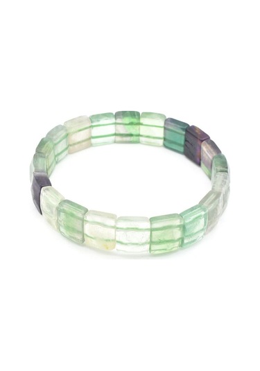 Murty99 Kare Kesim Hakiki Florit Taşı Bileklik Yeşil