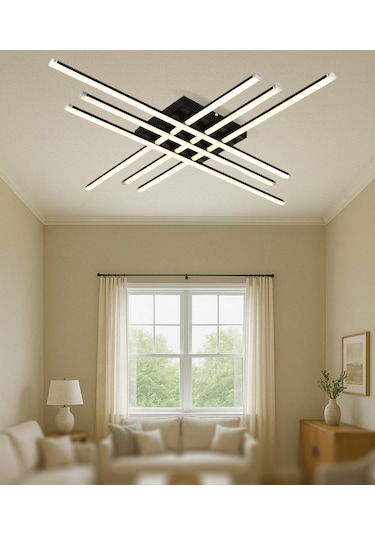 Tt070-sy-byr Tt Ayd. Beyaz Işık 6 Lı Çubuk Mat Siyah Led Avize