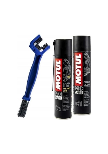 Motul Care C1 + C4 + Fırça Zincir Bakım Seti