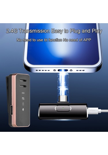 Xindoker S18 Kablosuz Kolar Mikrofonu - 2.4g 20m Aktarım, Aı Gürültü Azaltma, Çift Ekran, 1'den 2'ye, Plug & Play, Dahili Pil