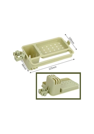 Buffer Musluğa Takılan Sünger Havlu Askılı Sabun Hazneli Mutfak Banyo Lavabo Düzenleyici Organizer Çok Renkli