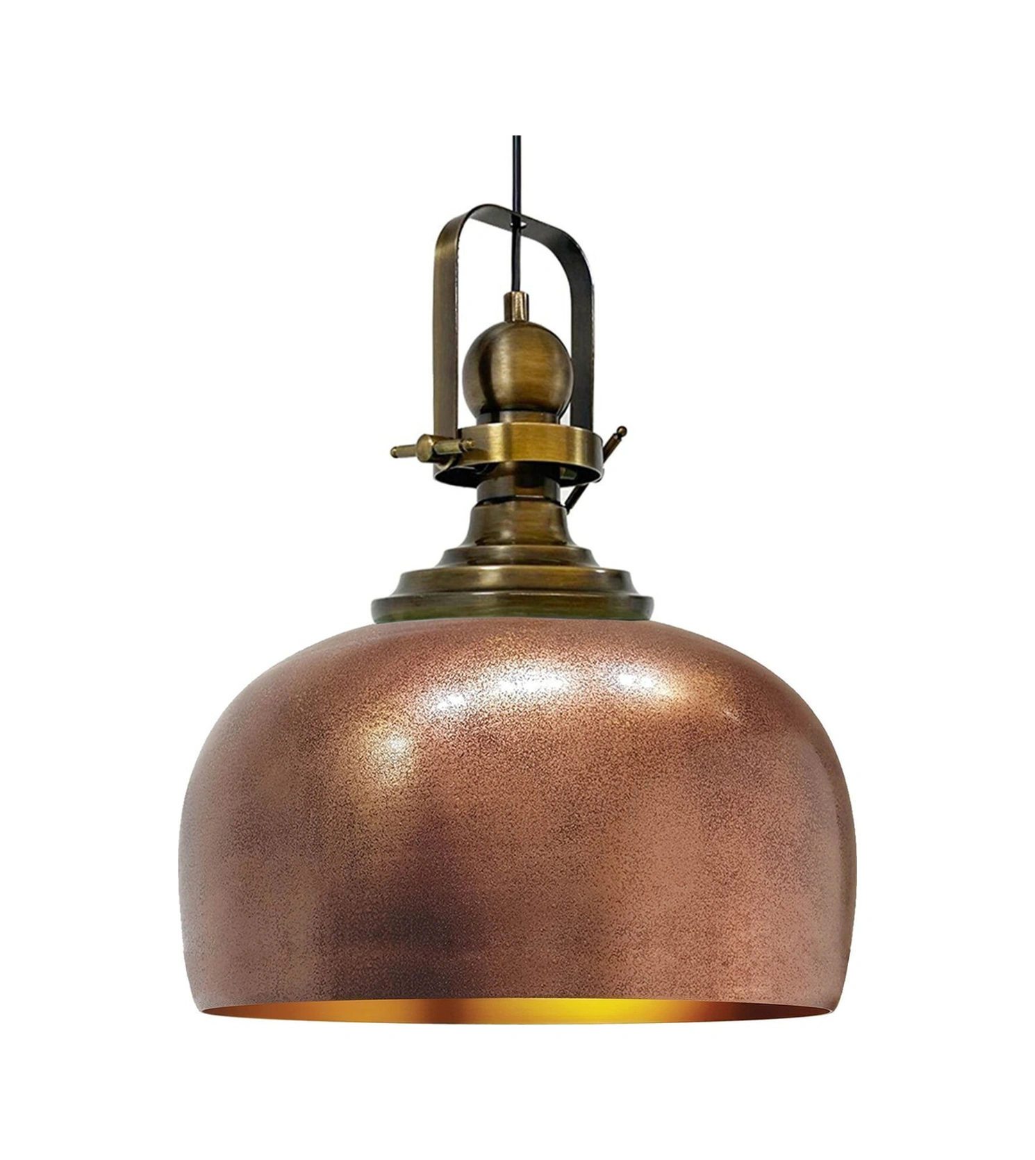 Bakır Rengi Eskitme Başlık Tekli Avize Salon Masaüstü Mutfak Cafe Tekli Sarkıt Lamba Vintage Kahverengi