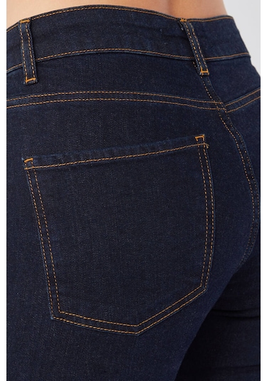 Kadın Rins İspanyol Paça Jean Pantolon Koyu Lacivert