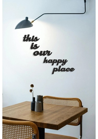 This Is Our Happy Place Duvar Yazısı Ahşap Duvar Dekorasyon