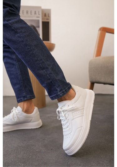 Daxors D0163 Günlük Ortopedik Erkek Sneaker Spor Ayakkabı Beyaz