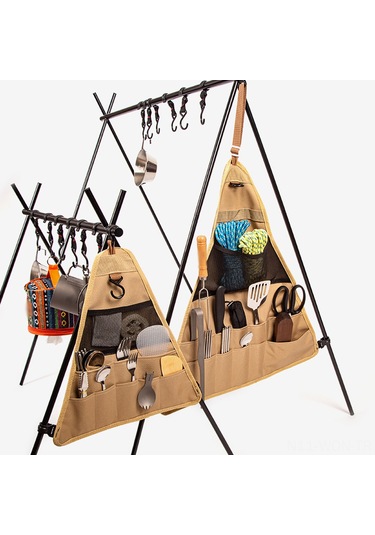 Neevoyu Kampanya Çadırı İçin Katlanır Portatif Alüminyum Askılık - Seyahat Ve Ev Kullanımı Siyah