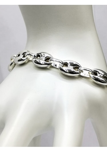 Omar Silver Unisex Gemici Arpa 11Mm Gümüş Bileklik