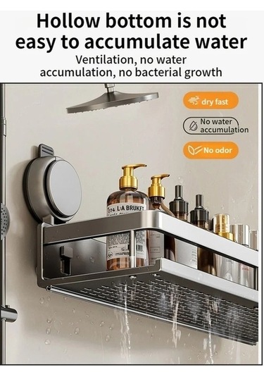 Fastbuy Çok Renkli Hiçbir Matkap Vantuz Banyo Rafı, Tüm Banyo İçin Uygun, Çok Renkli Çok Renkli