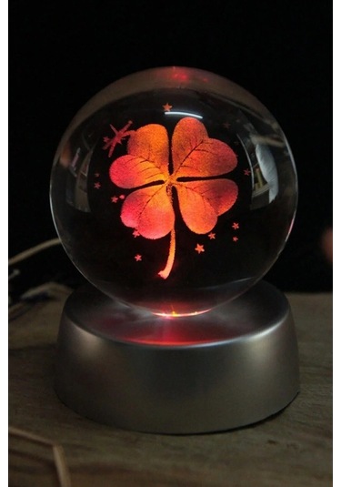 Mobgift Şans Yoncasırenk Değiştiren Kristal Cam Küre Renkli