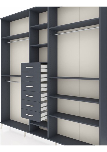 Arges Dolap 10 Raflı 6 Çekmeceli 3 Askılı 220x30x243 Antrasit-antrasit/antrasit Antrasıt/antrasıt Arges Dolap 10 Raflı 6 Çekmeceli 3 Askılı 220x30x243 Antrasit-antrasit/antrasit Antrasıt/antrasıt