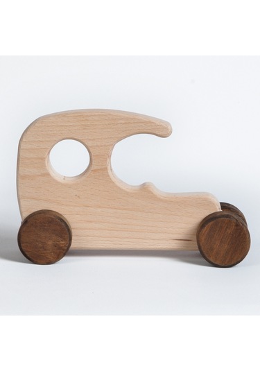 Ahşap El Yapımı Montessori Araba: Doğal Tekerlekli Oyuncak
