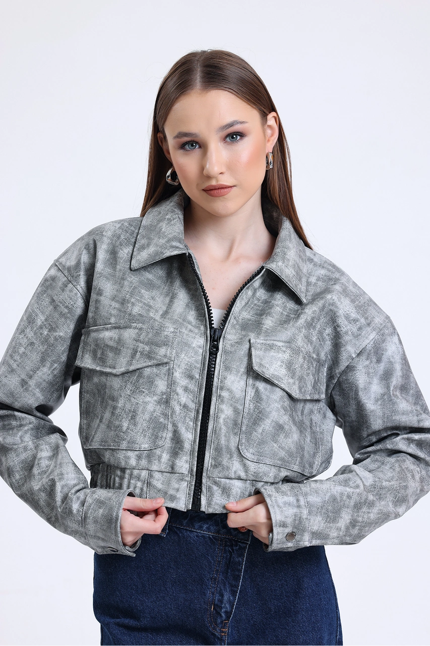 Kadın Deri Oversize Astarlı Kol Çıt Çıt Düğmeli Deri Mont Fermuar Kapamalı Kolej Mont Gri Gri Kadın Deri Oversize Astarlı Kol Çıt Çıt Düğmeli Deri Mont Fermuar Kapamalı Kolej Mont Gri Gri