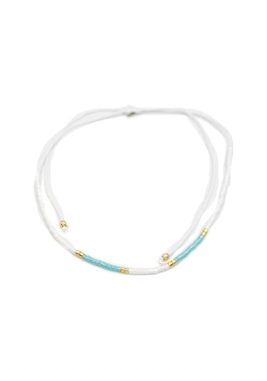 Kum Boncuk Halhal - Beyaz Çok Renkli