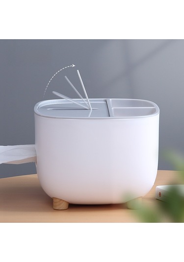 Monyee Krem Renkli Modern Minimalist Ev Ofis Masaüstü Organizer: Multifonksiyonel Havlu Kutusu Ve Kumanda Tutucu Krem