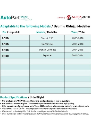 Ford C-max, Escape, F-150 İçin Kapı Döşeme Klipsi- 10'lu
