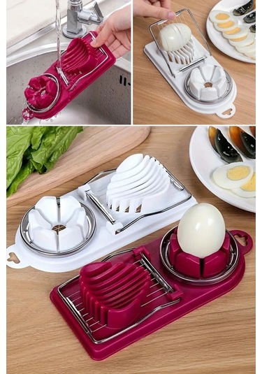 Büro Ev Ofis Mutfağı İçin Çift Kademe Yumurta Meyve Eşit Kesici Dilimleyici Aparat Diğer