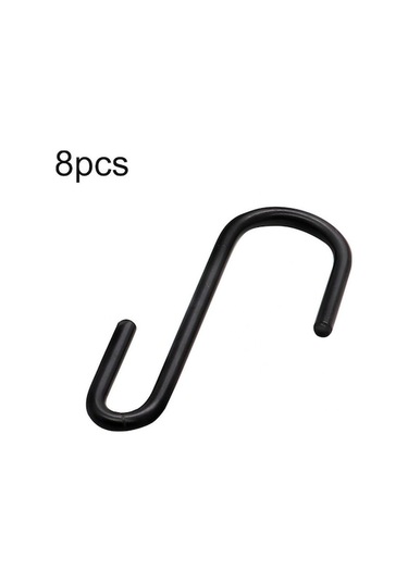 Novahub Siyah 4/8 Adet S-şekilli Paslanmaz Çelik Asma Kancaları Mutfak Banyo Askıları Tutucu 8pcs Siyah Siyah