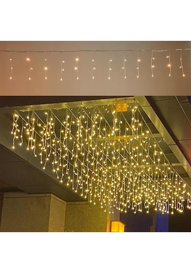 3 Metrelik Sarkıt Led Işık, 96 Ledli, Günışğı Fişli Eklenebilir Model Yılbaşı Perde Led Işığı