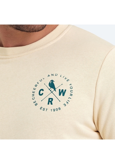 The Crow LIFE Erkek  Bej Sweatshirt